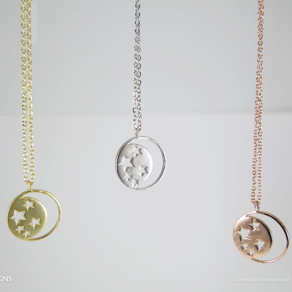 Chic Stars Moon Necklace • Gold Silver Rose Gold